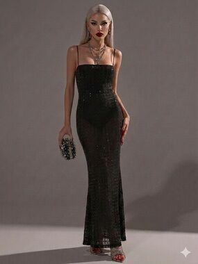 akira black lace dress KYLA LACE MAXI DRESS IN BLACK